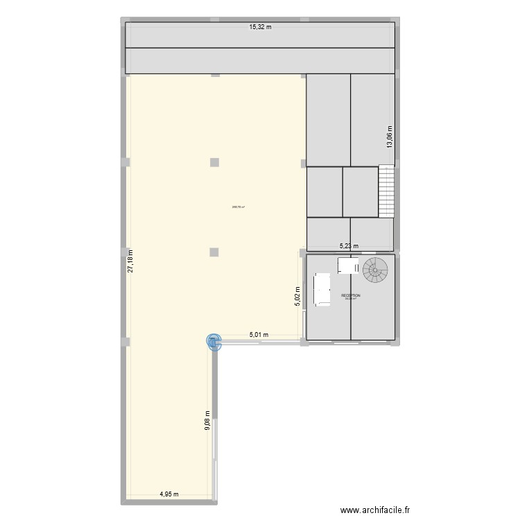 SOUS PENTE AZAGHAR. Plan de 2 pièces et 320 m2