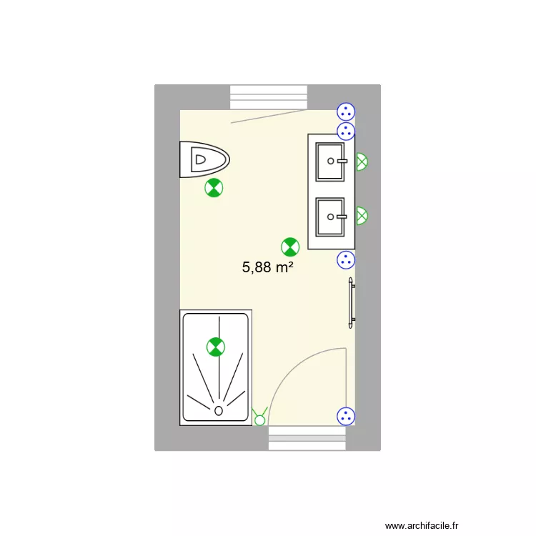SDB/Buanderie/WC 2. Plan de 1 et 6 m² SDB/Buanderie/WC 2. Plan de 1 et 6 m²