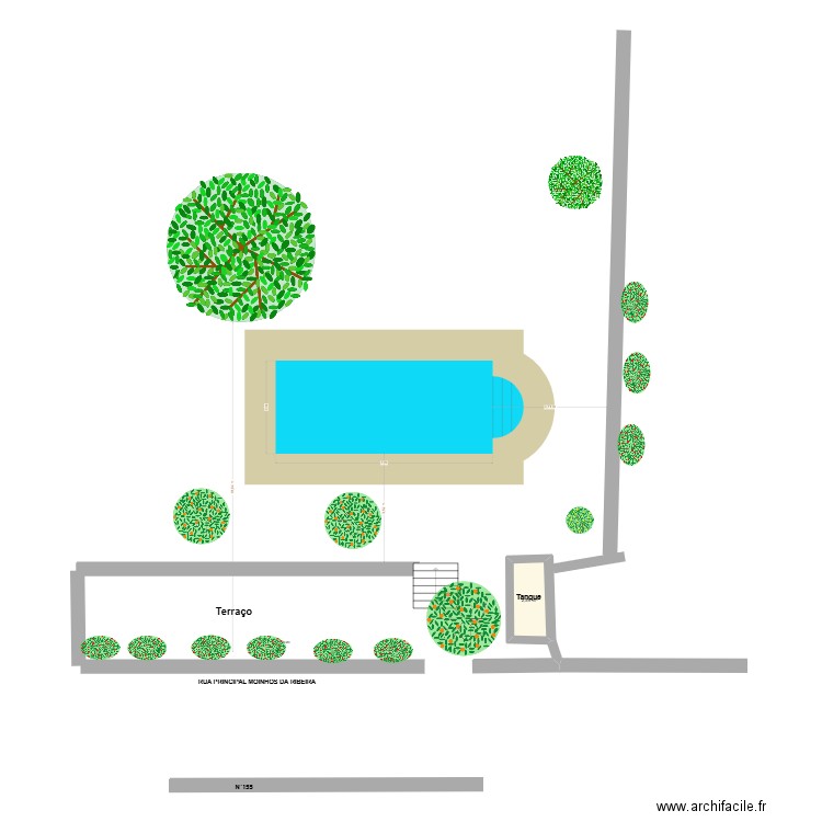 PISCINE D. Plan de 1 pièce et 3 m2