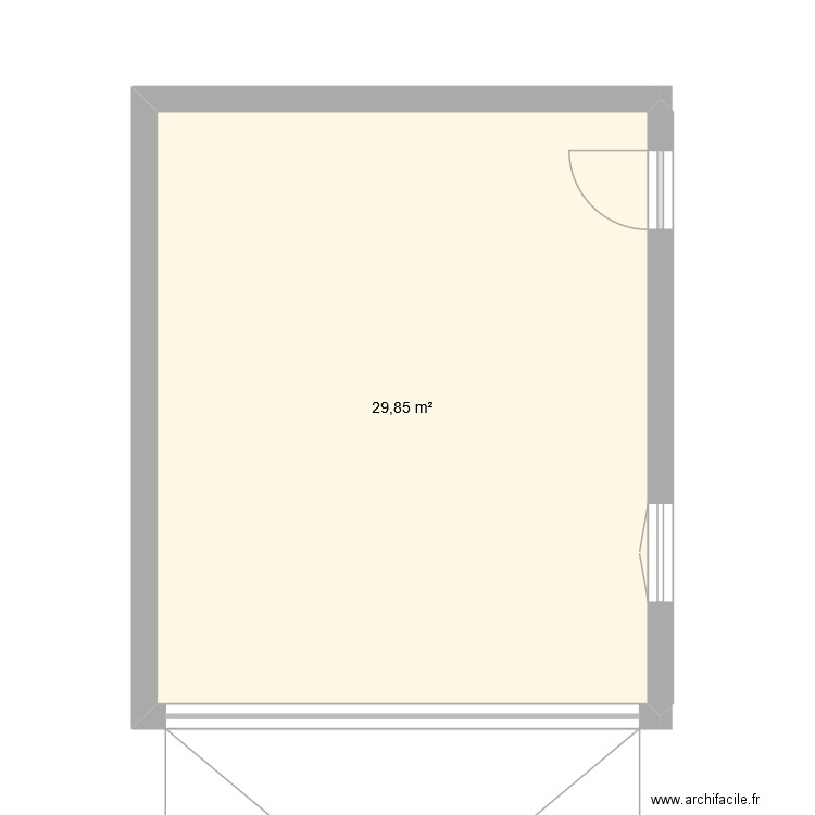 garage. Plan de 1 pièce et 30 m2
