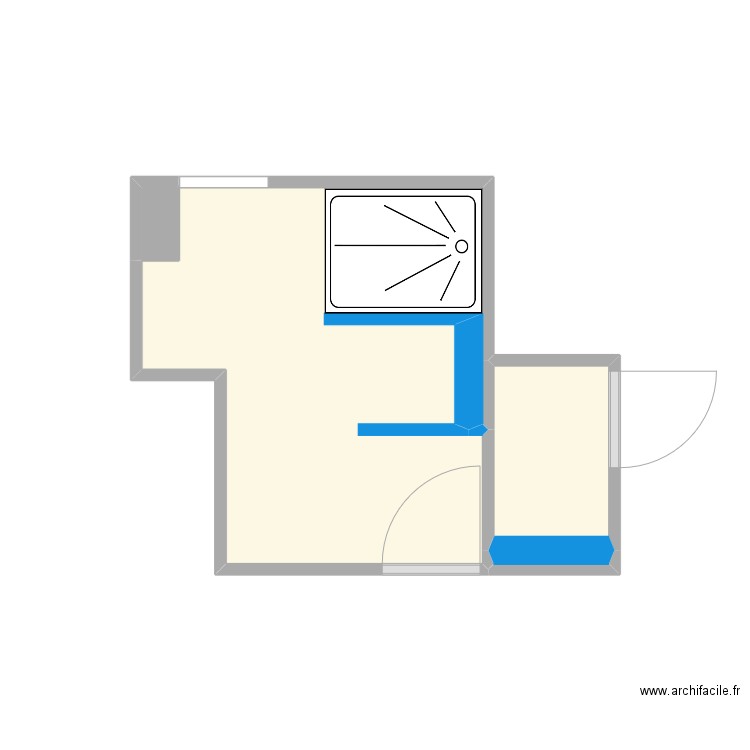 Thérond - Calepinage SDE. Plan de 3 pièces et 7 m2