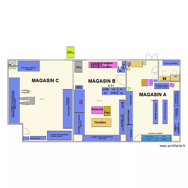 Magasin. Plan de 