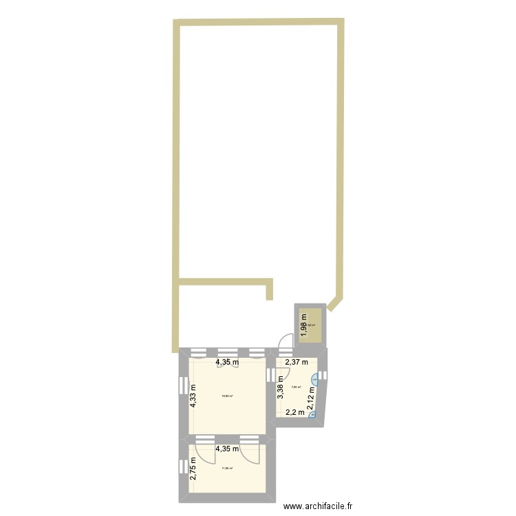 Donoussa Dream 1. Plan de 4 pièces et 41 m2