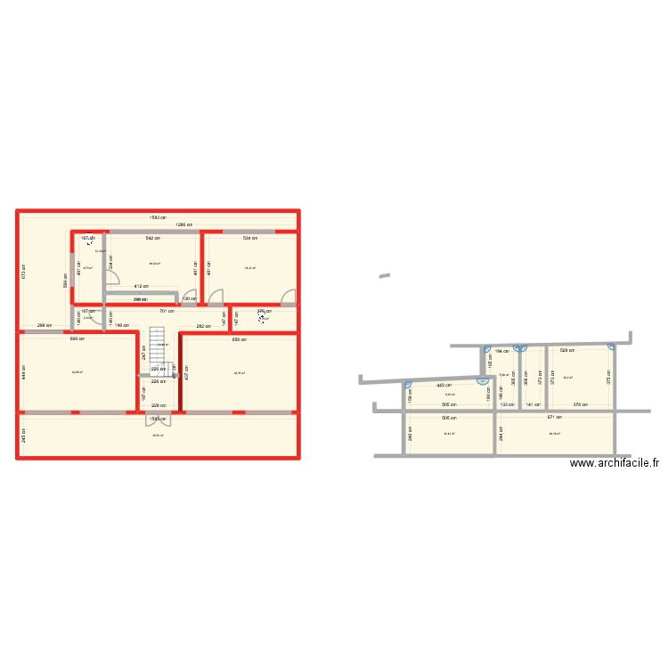 888. Plan de 16 pièces et 270 m2