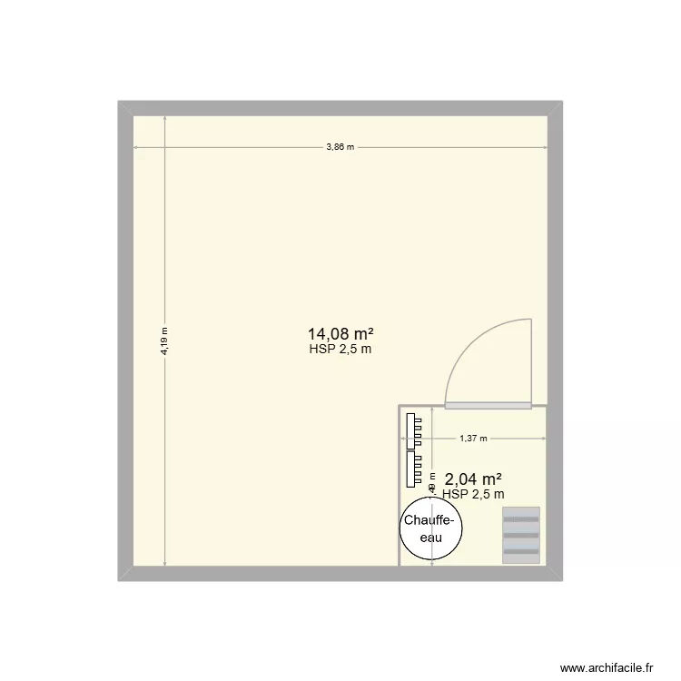 CH T2. Plan de 2  et 18 m²