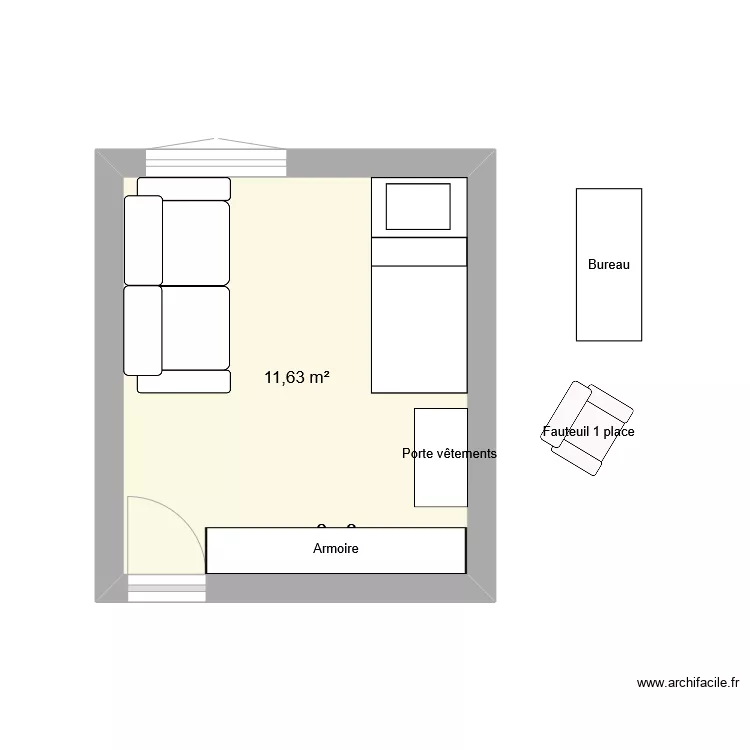 Chambre nico. Plan de 