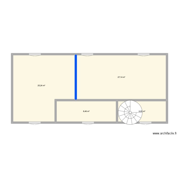 Chateau Jean Jaures R+2. Plan de 4 pièces et 68 m2