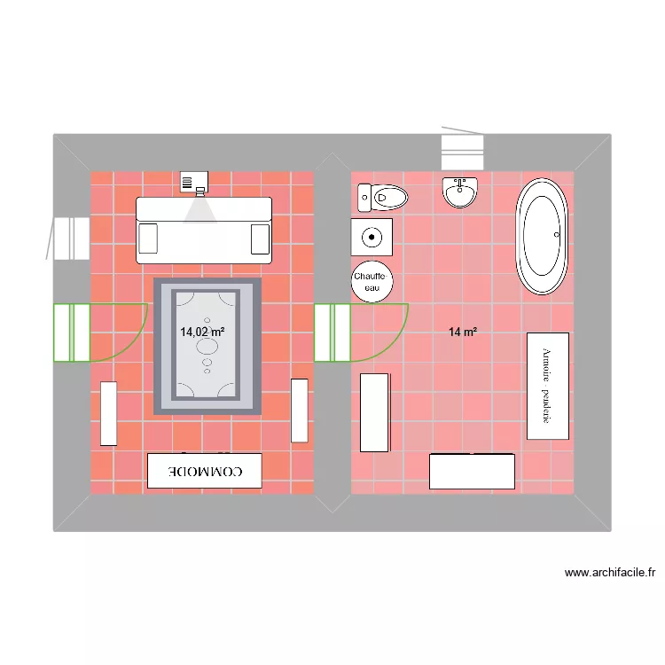 CHALUS NIV. 0. Plan de 2 et 28 m² CHALUS NIV. 0. Plan de 2 et 28 m²