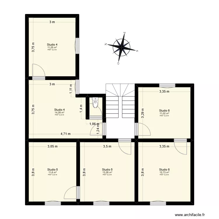 Plan Hélène Boucher (métrages). Plan de 7 et 75 m² Plan Hélène Boucher (métrages). Plan de 7 et 75 m²