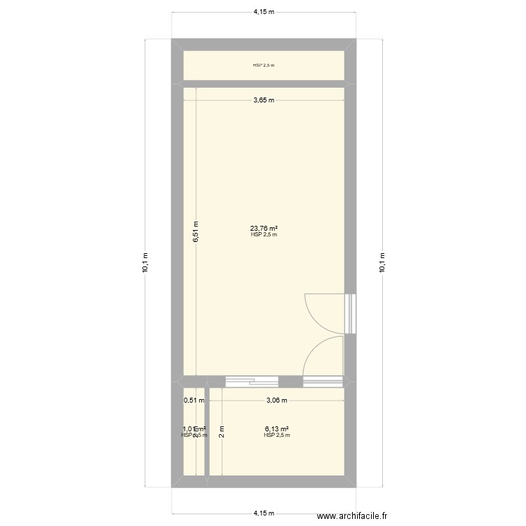 cuisine. Plan de 4 pièces et 33 m2