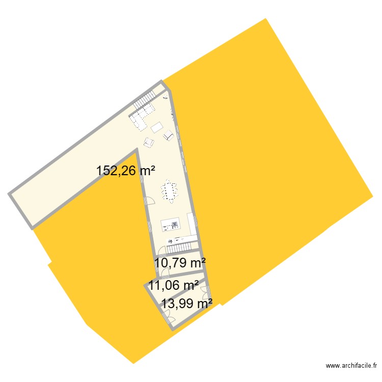 CARON/CREPIN . Plan de 4 pièces et 188 m2