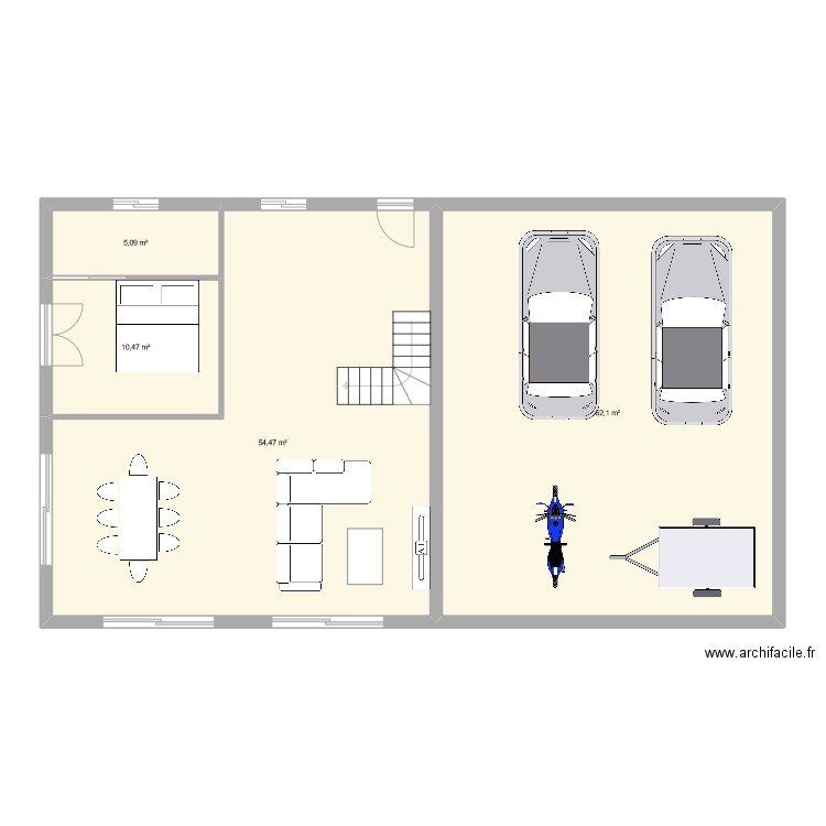 Maison. Plan de 4 pièces et 132 m2