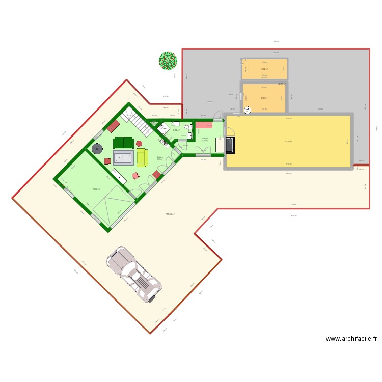 PLAN TRAVAUX 7 FEVRIER 2024 GARAGE ET ENTREE. Plan de 10 pièces et 370 m2