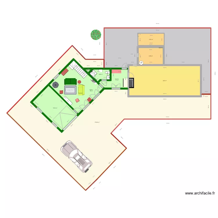 PLAN TRAVAUX 7 FEVRIER 2024 GARAGE ET ENTREE. Plan de 