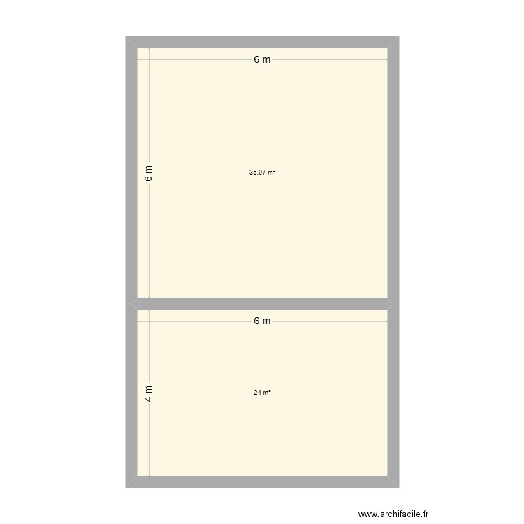 JOUAN. Plan de 2 pièces et 60 m2