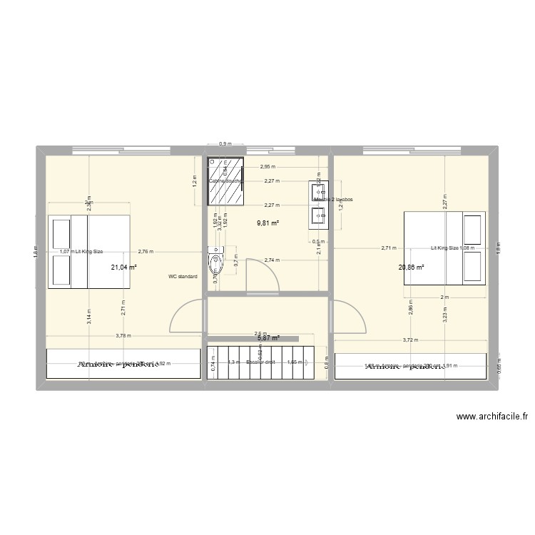 CALHEIROS. Plan de 4 pièces et 58 m2