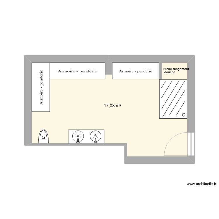 SDB ETAGE FILLE EREN. Plan de 0 pièce et 0 m2