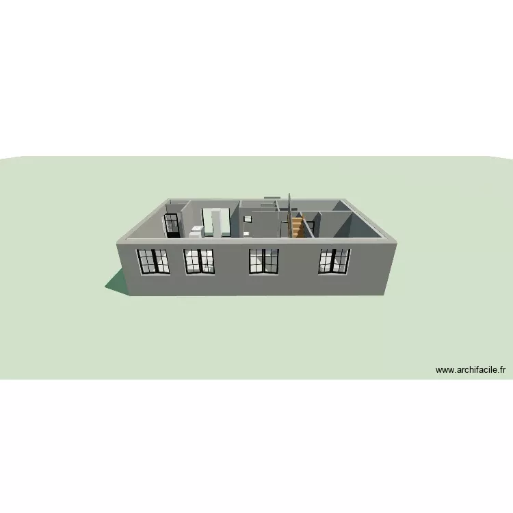 wimereux 5 avec modification vaudet salle de bain et salle de bain du haut modifi&eacute;e. Plan de 5 Pièces et 60 m²
