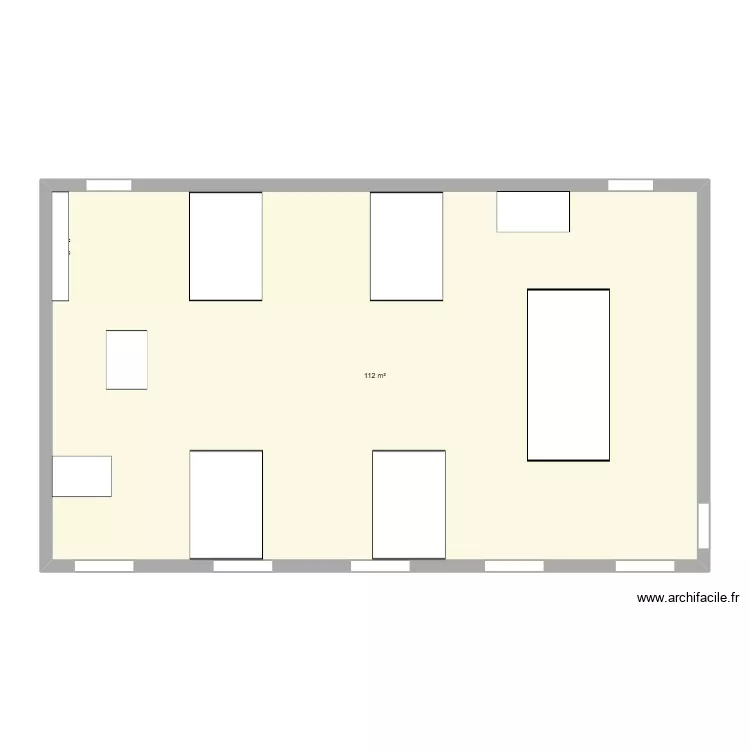plan de salle de classe. Plan de 1  et 112 m²