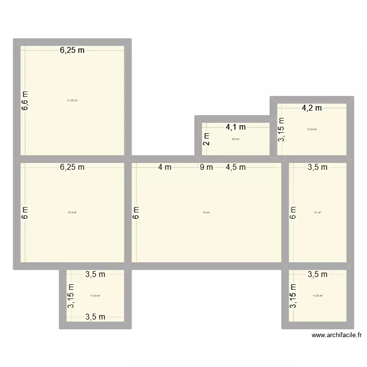 Projet_H_V3. Plan de 8 Pièces et 197 m² Projet_H_V3. Plan de 8 Pièces et 197 m²