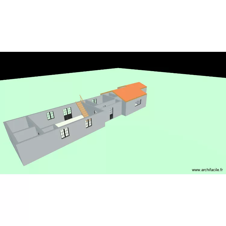 MAISON agrandissement toiture. Plan de 11  et 152 m²