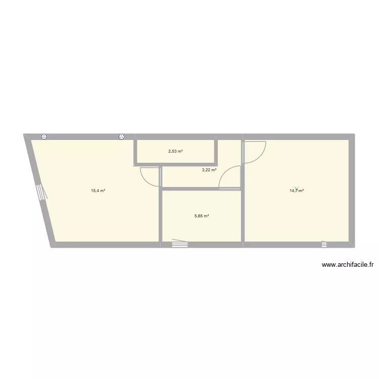 Cylian etage. Plan de 5  et 42 m²