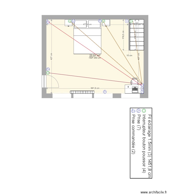Sevres. Plan de 1 pièce et 24 m2
