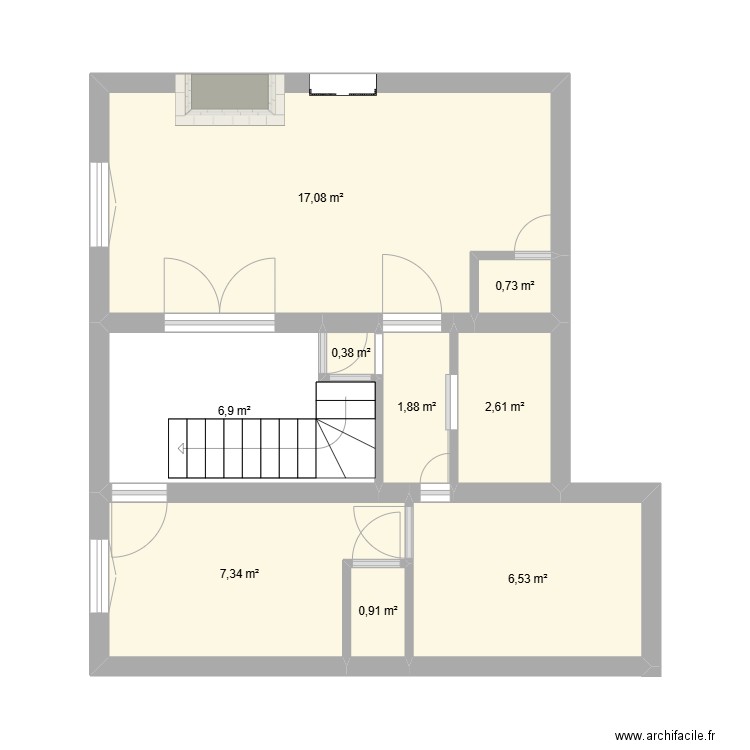 Bureau Rpt du M. Plan de 9 pièces et 44 m2