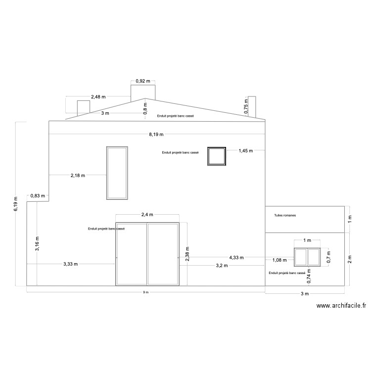 plan de facade EST. Plan de 0 pièce et 0 m2