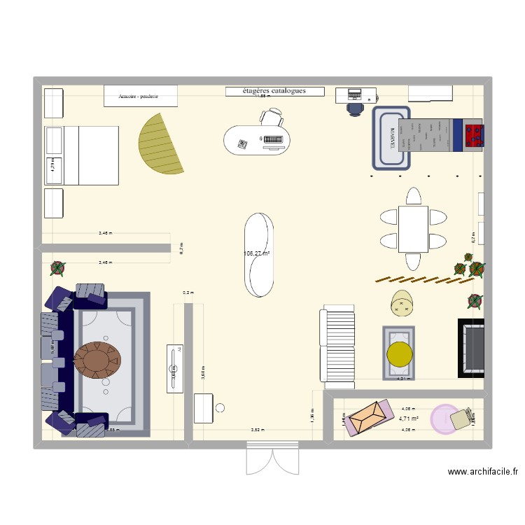 magasin2. Plan de 2 pièces et 111 m2