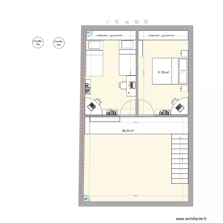45 R+2 V2. Plan de 2 et 48 m² 45 R+2 V2. Plan de 2 et 48 m²