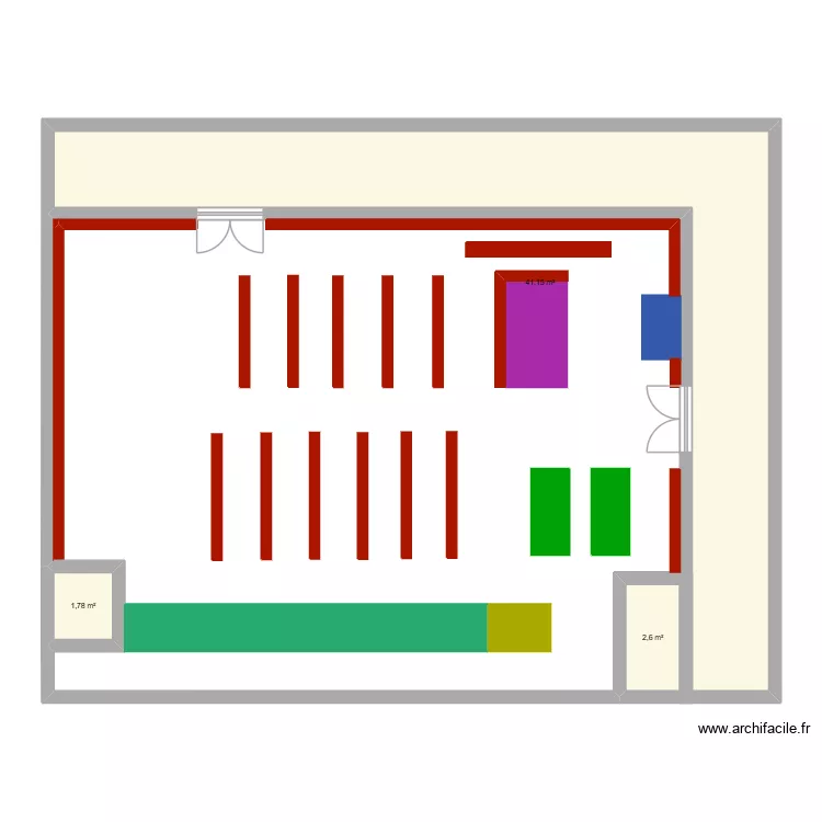 PLAN MAGASIN. Plan de 3  et 46 m²