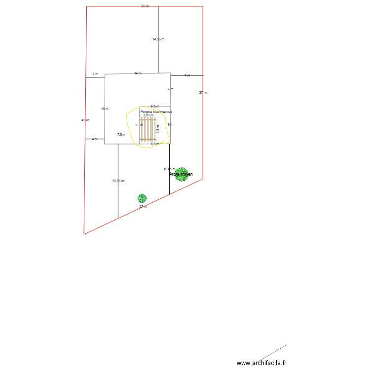 plan de masse pergola. Plan de 0 pièce et 0 m2