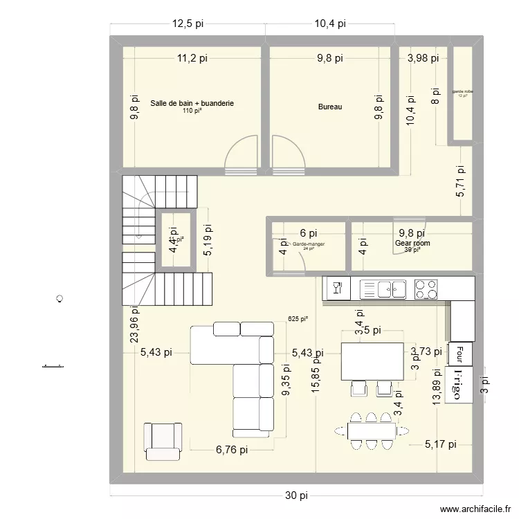 Maison Gaspé. Plan de 7 et 87 m² Maison Gaspé. Plan de 7 et 87 m²