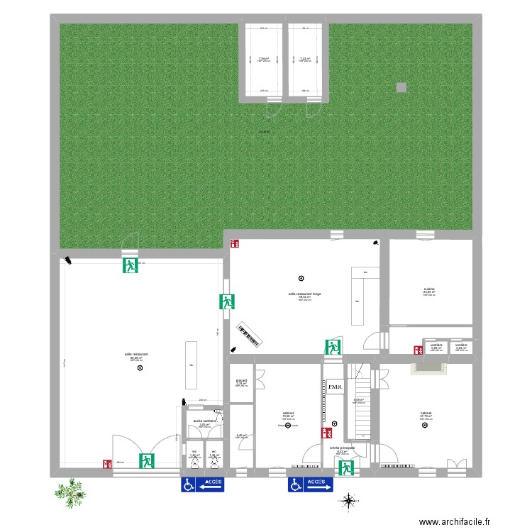 rdc la vigneronne projet. Plan de 16 pièces et 255 m2