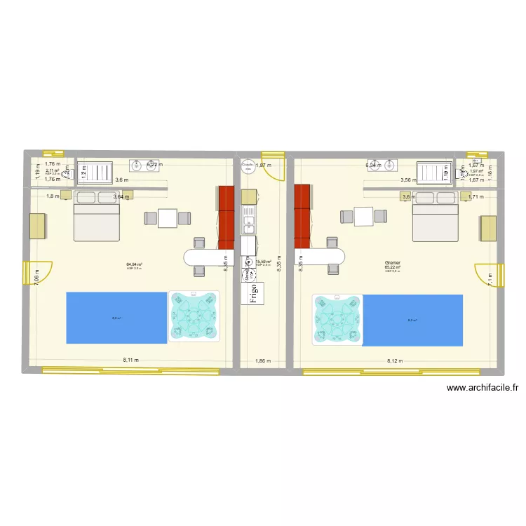 GITE 8. Plan de 6 et 306 m² GITE 8. Plan de 6 et 306 m²