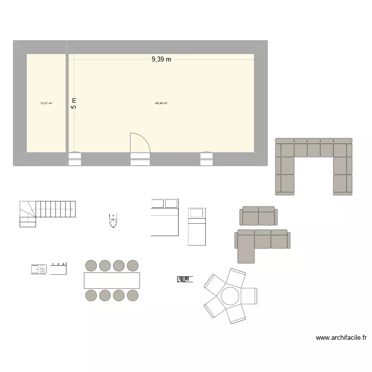 plan1. Plan de 2 et 57 m² plan1. Plan de 2 et 57 m²