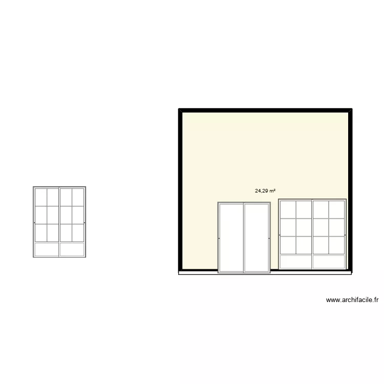 123. Plan de 1 Pièce et 24 m² 123. Plan de 1 Pièce et 24 m²