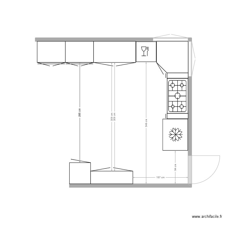 cuisine. Plan de 0 pièce et 0 m2