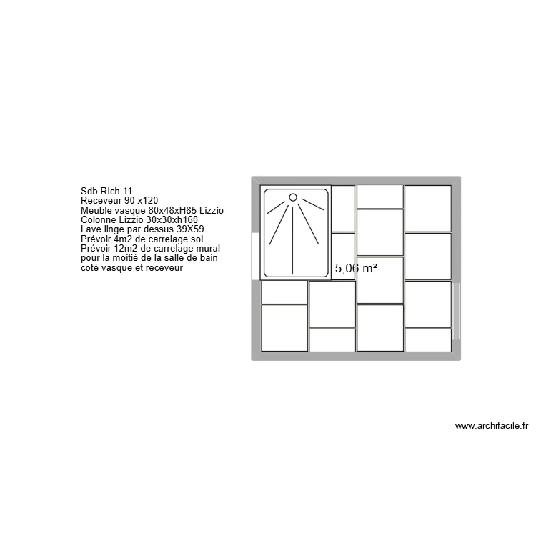 SDB RICH 11 carrelage sol BEST. Plan de 