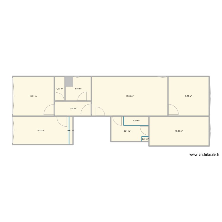 Chez S. Plan de 12 pièces et 74 m2