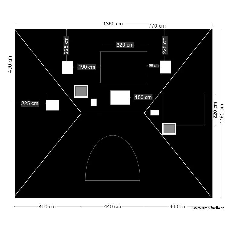 Les Challonges - Plan dessus - avec Velux (2). Plan de 
