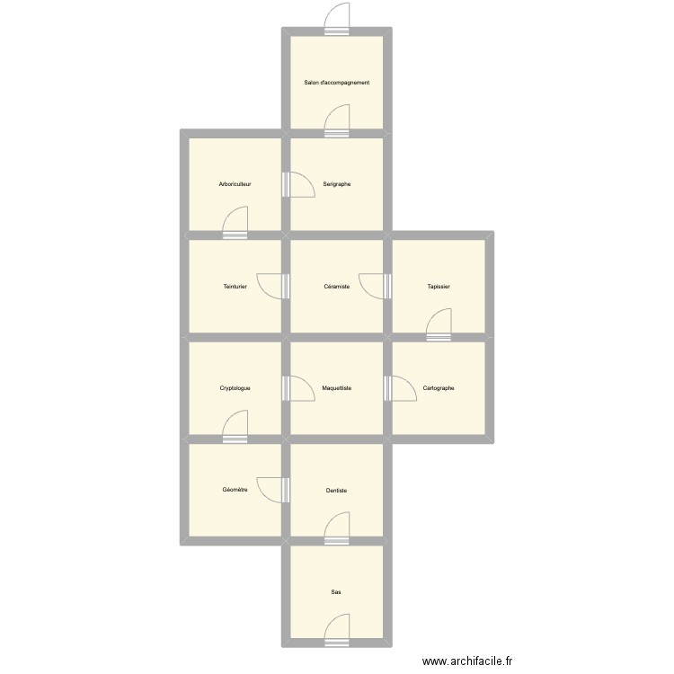 Orientarium. Plan de 12 pièces et 108 m2