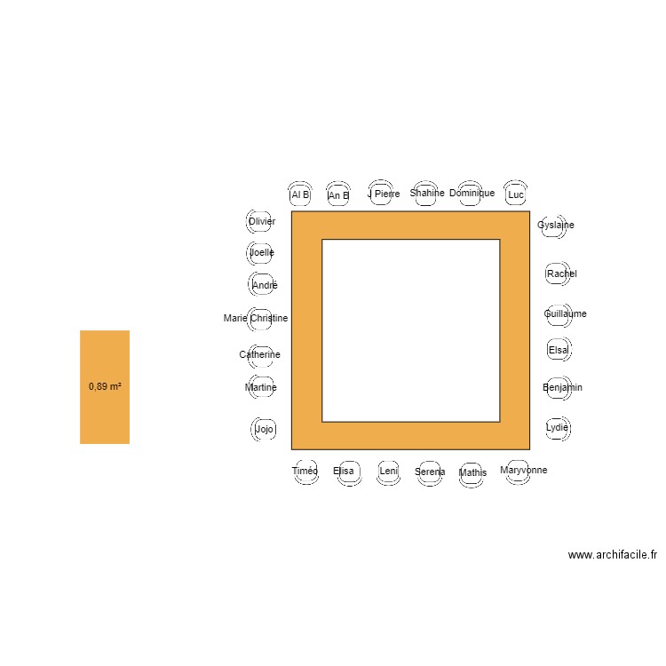 plan de table. Plan de 0 pièce et 0 m2