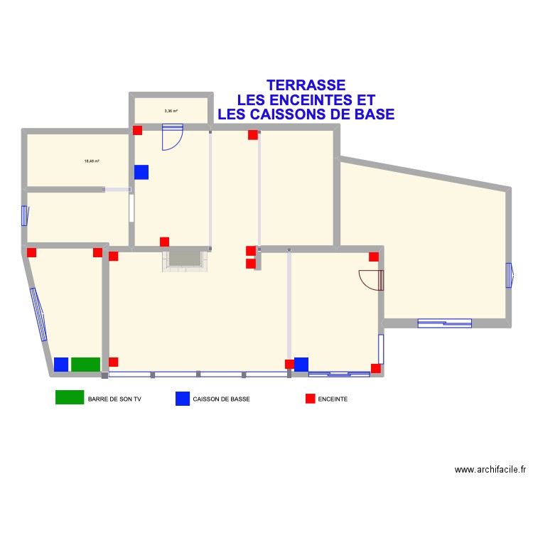 Terrasse LE SON. Plan de 5 pièces et 164 m2