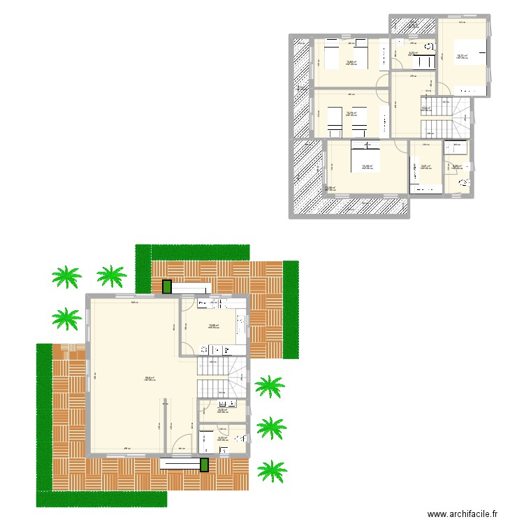 Kerkour 3.8 RC V1. Plan de 15 pièces et 203 m2