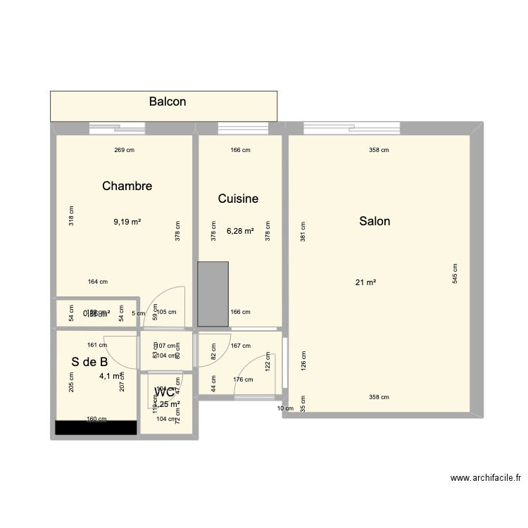 Appartement Paris 19eme. Plan de 0 pièce et 0 m2