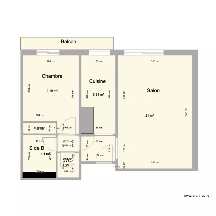 Appartement Paris 19eme. Plan de 