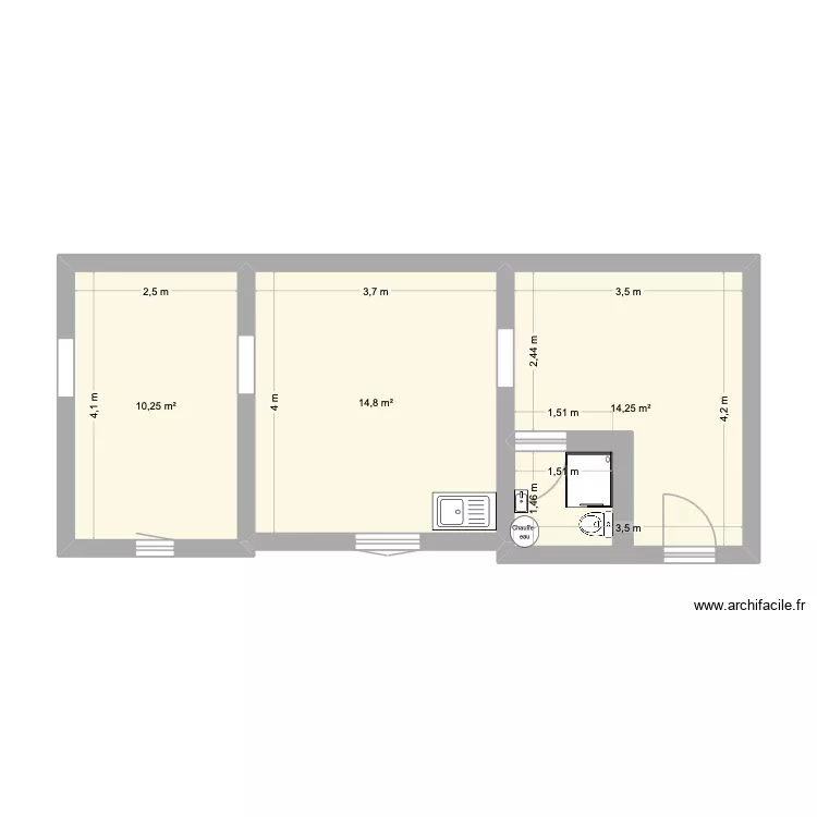Appart 1. Plan de 3 et 39 m² Appart 1. Plan de 3 et 39 m²