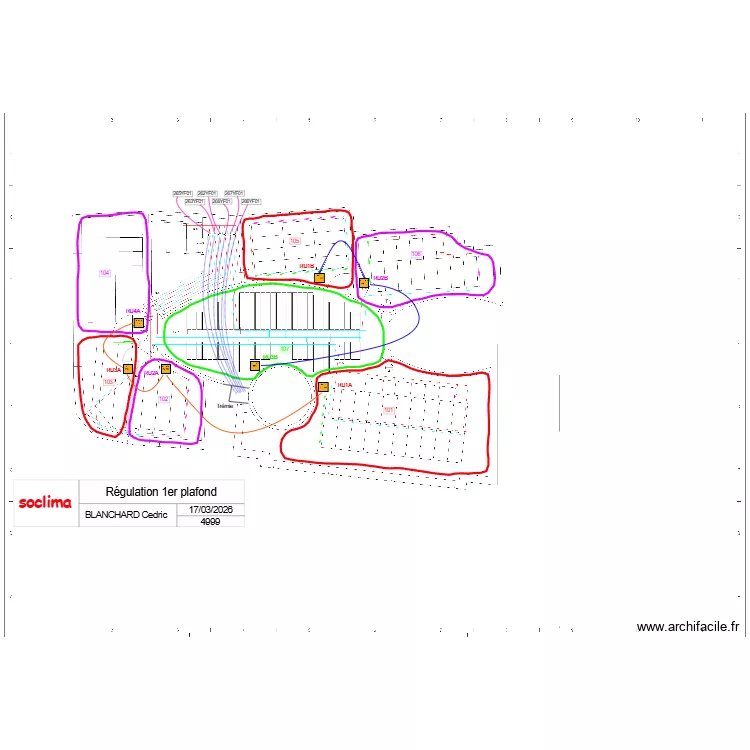 BGL centre 1er plafond. Plan de 